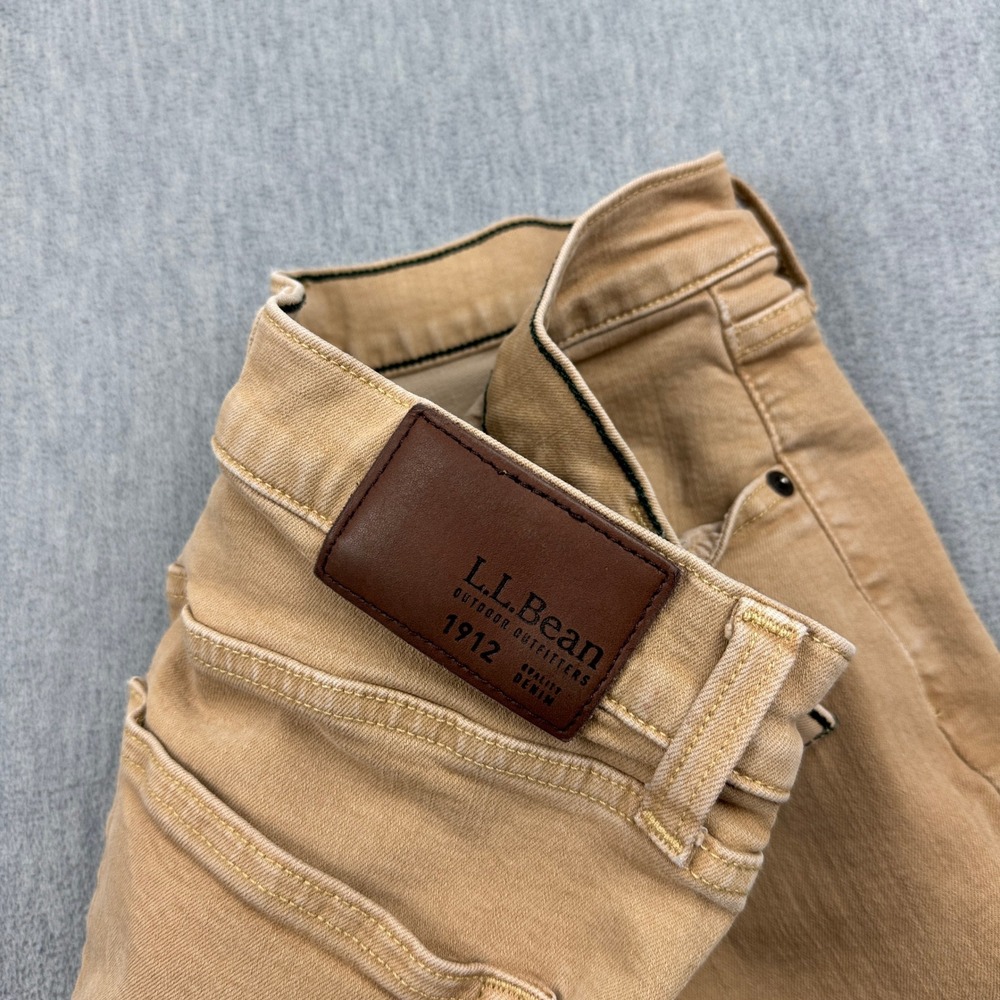 LL Bean Beanflex Jeans Mens 34X28 Tan Classic Fit Straight Leg Pants 511182 - Picture 7 of 13